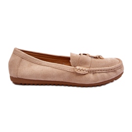 Mocassins Classiques En Daim Pour Femme Beige