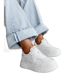 Baskets Aria en cuir blanc à semelle épaisse