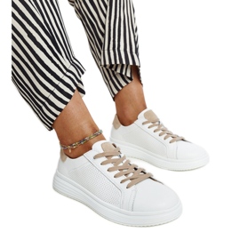 Chaussures en cuir blanc et beige