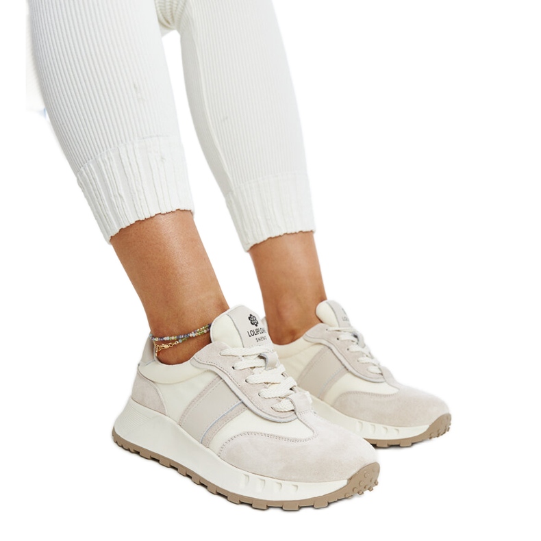 Baskets en cuir gris par Nahas