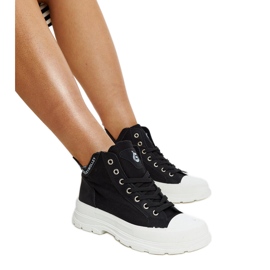 Baskets montantes noires Nura avec échancrures