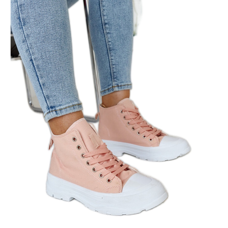 Baskets hautes massives roses Alhandra