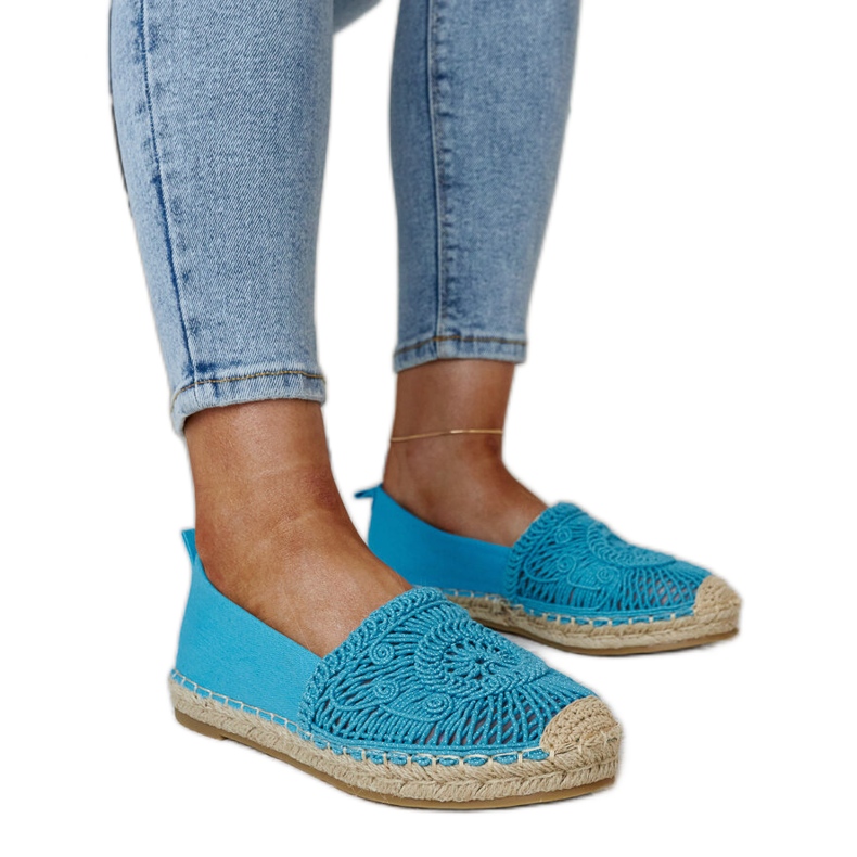 Espadrilles bleues avec broderie Kalba