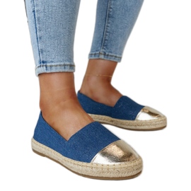 Espadrilles Surana brillantes bleu et doré