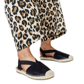 Espadrilles noires à talon ouvert Tharna