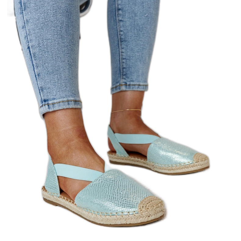 Espadrilles vert clair à talon ouvert Tharna
