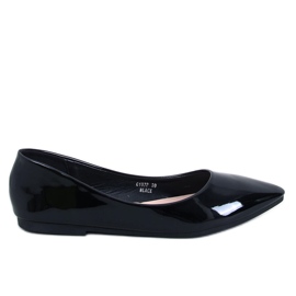 Ians Ballerines laquées noires à bout en amande le noir