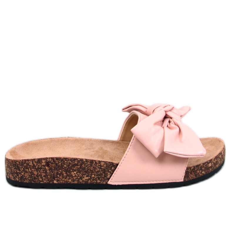 Bussi Chaussons en liège rose avec nœud