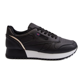 Chaussures de sport en cuir à plateforme à lacets Merida noires