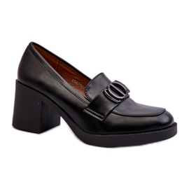Jezzi Chaussures à Talons Hauts pour Femme avec Décoration, Noir Nedarea