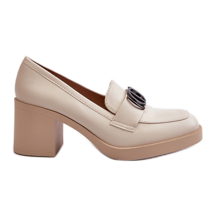 Jezzi Chaussures à Talons Hauts pour Femme avec Décoration, Beige Nedarea