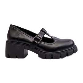 Jezzi Chaussures en cuir écologique pour femmes sur plateforme et bloc, noir Emelna le noir Jezzi Chaussures en cuir écologique pour femmes sur plateforme et bloc, noir Emelna le noir