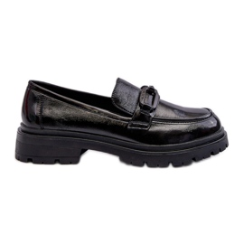 Vinceza Mocassins Femme En Cuir Verni Noir Imbleria