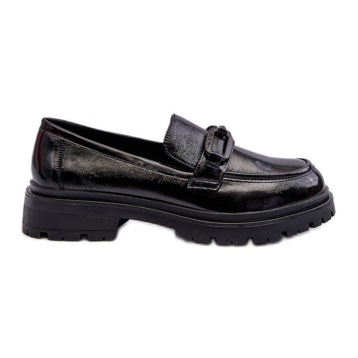 Vinceza Mocassins Femme En Cuir Verni Noir Imbleria le noir
