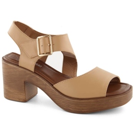 Sandales à talons et plateformes M.Daszyński W SAN37B camel brun