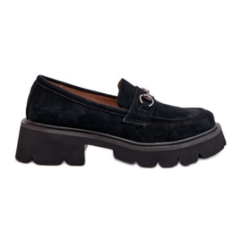 Vinceza Mocassins Chunky En Daim Pour Femme Noir Neloria