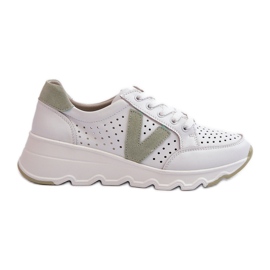 Vinceza Chaussures De Sport Légères En Cuir Pour Femme Blanc Eleonori