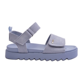 Sandales en daim pour femmes sur la plateforme Big Star NN274706 Bleu