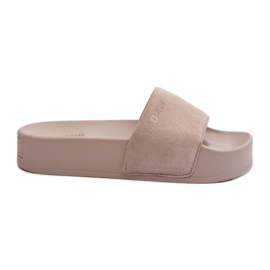 Claquettes en daim pour femmes sur la plateforme Big Star NN274A671 Beige