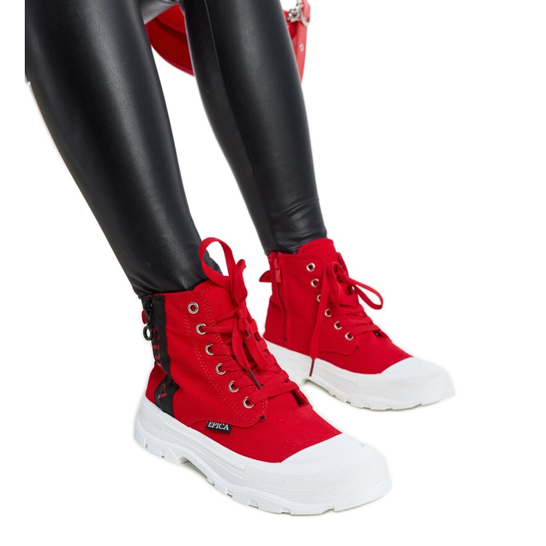 Baskets montantes rouges Yorda