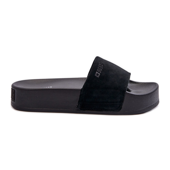 Tongs à plateforme en daim pour femmes Big Star NN274A670 noir le noir