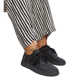 Chaussures à lacets en cuir noir