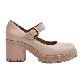Escarpins Zazoo 20166 en cuir beige