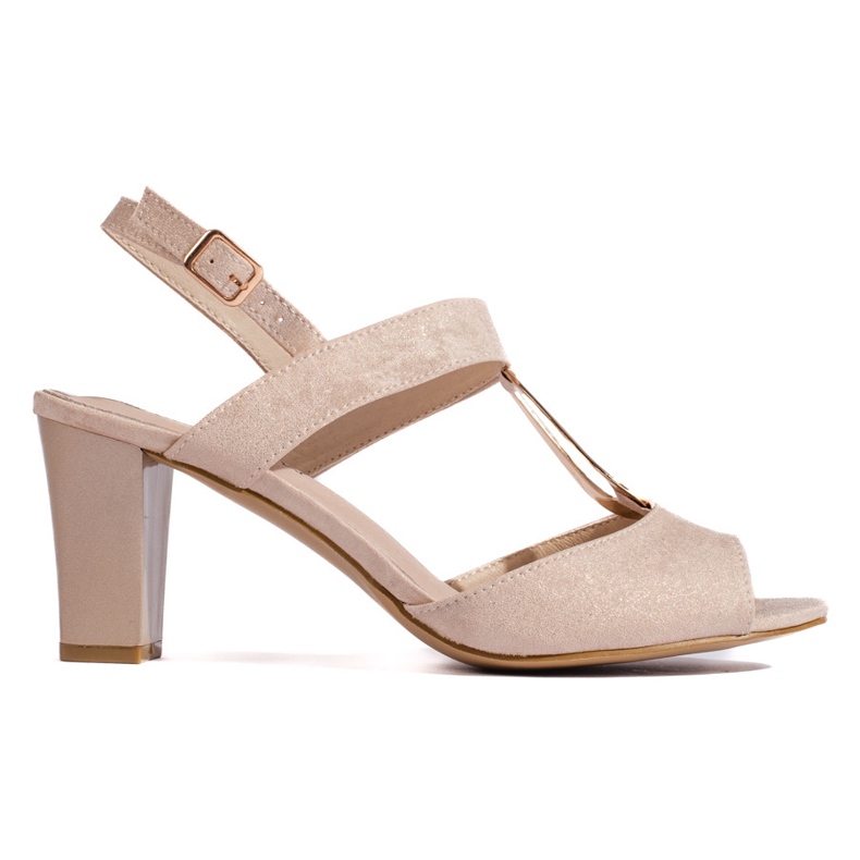 Goodin Sandales dorées à talons pour femme d'or