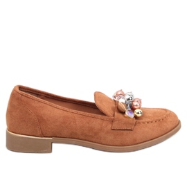Mocassins Anselme Camel avec pierres brun