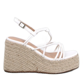Pascai Sandales espadrilles compensées blanches