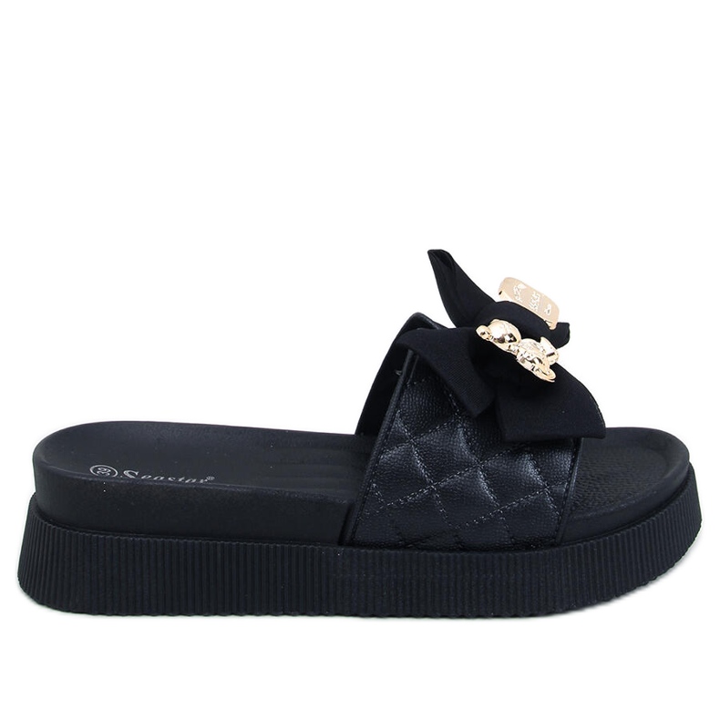 Brandis Tongs ourson en or noir le noir