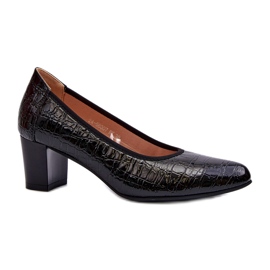 Vinceza Escarpins en cuir verni avec gaufrage noir le noir