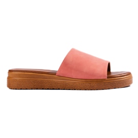 Chaussons femme en daim vert