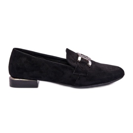 Sergio Leone Mocassins Pour Femmes Avec Décoration Noir Camilena - Daim le noir
