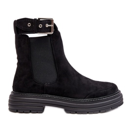 Bottines Chelsea en daim à semelle massive, Noir Ozaro le noir