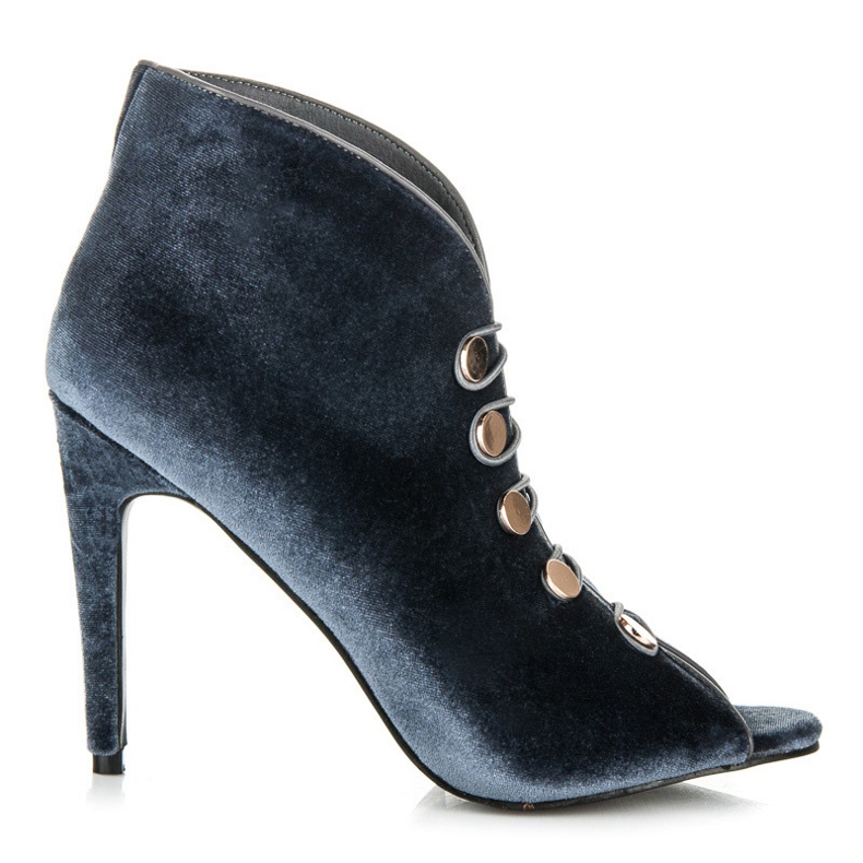 Vices Bottes en velours à bout ouvert gris