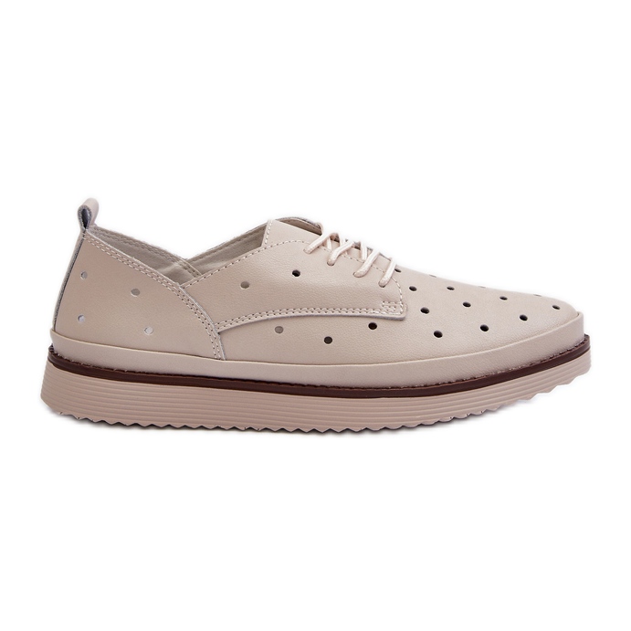 Chaussures en cuir beiges pour femmes S.Barski LR182