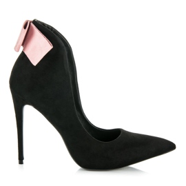 Vices Talons En Daim Avec Un Nœud noir