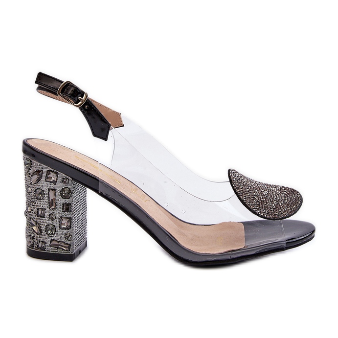 S.Barski Sandales Transparentes Sur Talon Haut Noir D&amp;A MR38-812 le noir