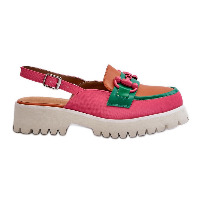 S.Barski Sandales à talons plats pour femmes avec décoration Orange D&amp;A MR38-656