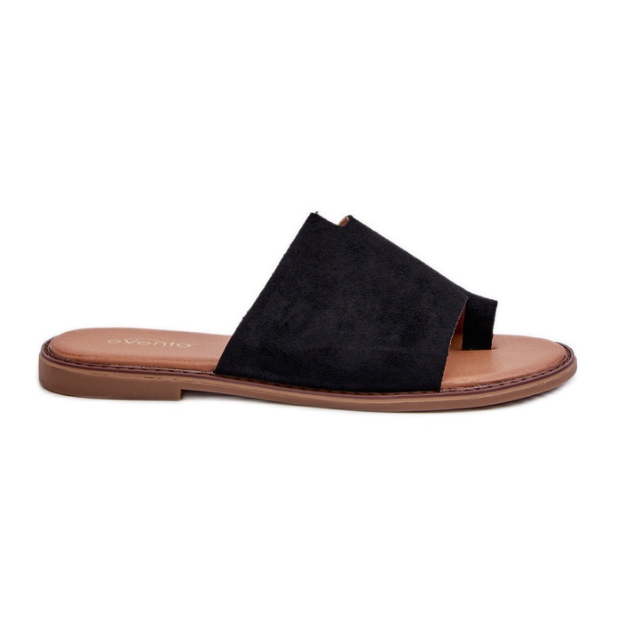 Tongs noires en daim Amite pour femmes le noir