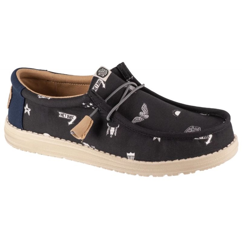 Hey Dude Wally Stars N Skulls Print M 41284-001 chaussures le noir