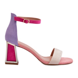 Sandales en daim à talon haut, Pholia Rose multicolore