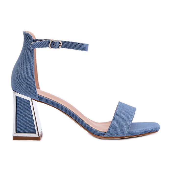 Sandales en jean Pholia bleues sur talon haut Sandales en jean Pholia bleues sur talon haut