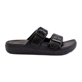 Tongs pour femmes à paillettes, Noir Brianella