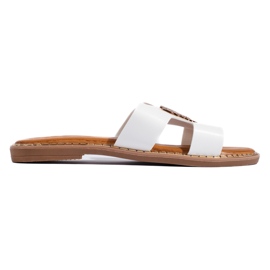 Tongs plates blanches pour femmes