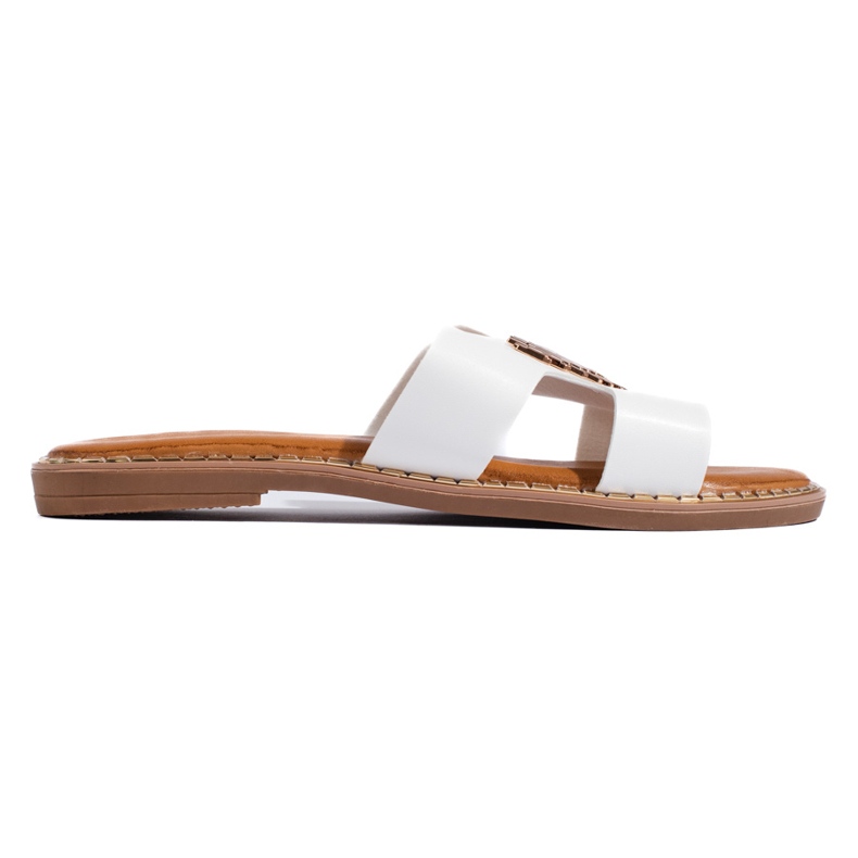 Tongs plates blanches pour femmes