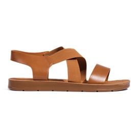 Sandales slip-on femme camel brun