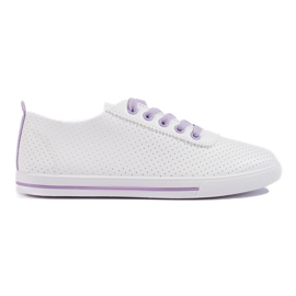 Baskets femme ajourées blanc