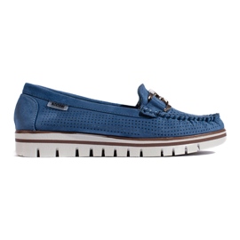 Goodin Mocassins plateforme ajourés bleus